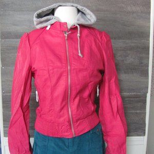 PALOMARES LADIES MAGENTA VEGAN LEATHER BOMBER JACK